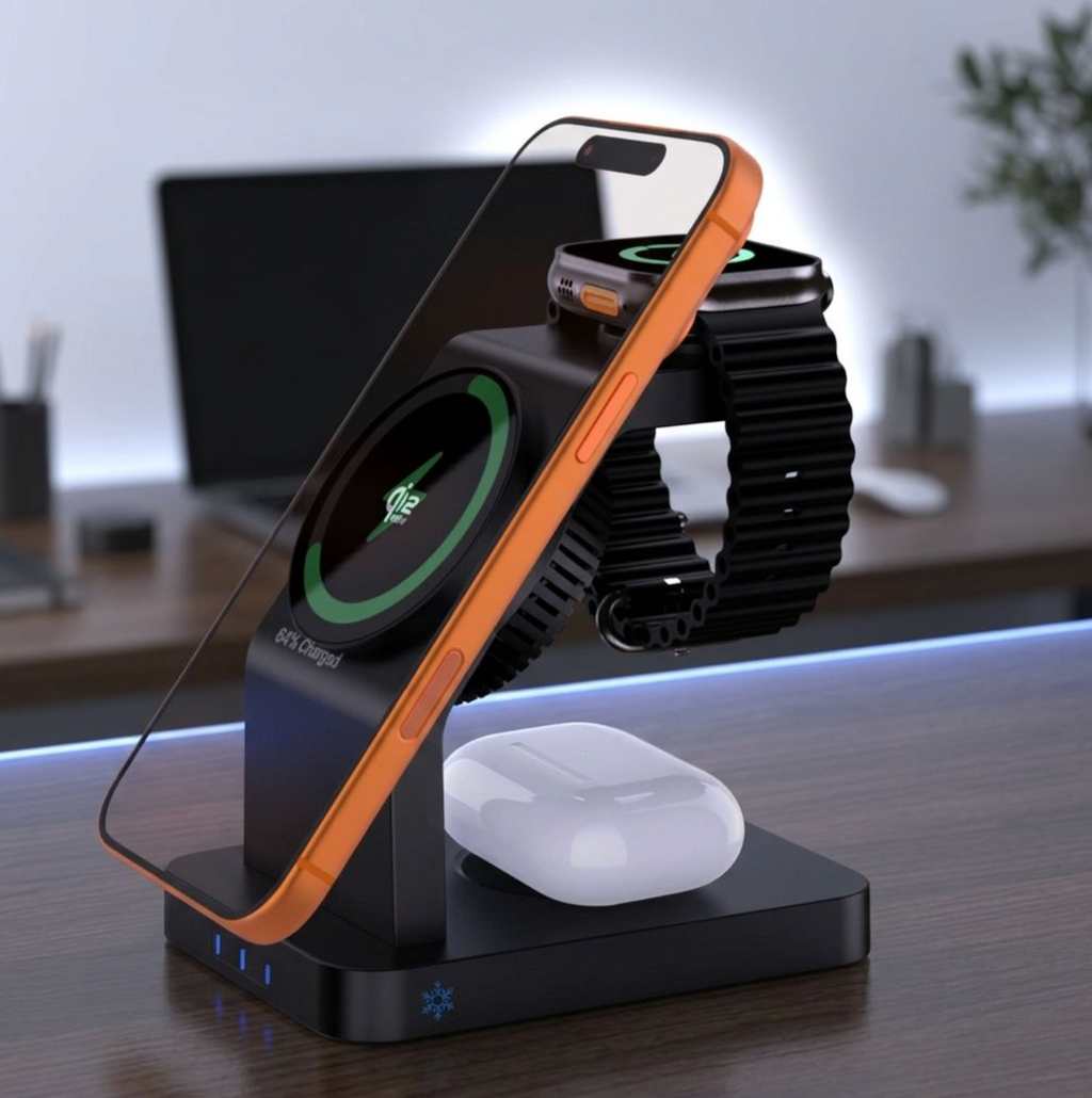 25W PD Fast Charging with Intelligent Ice Cooling Fan for Smartphone, Watch & Earbuds