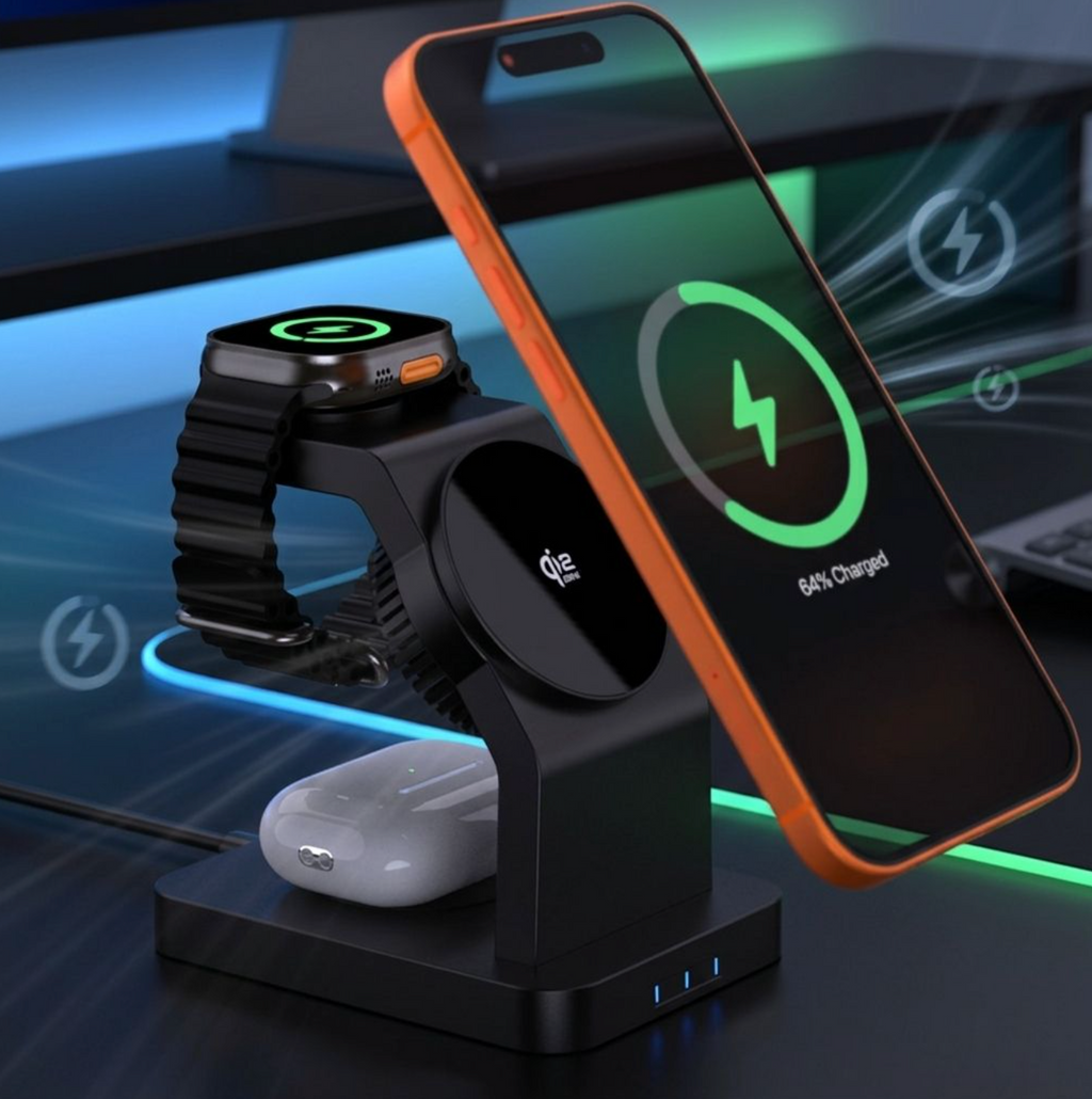 25W PD Fast Charging with Intelligent Ice Cooling Fan for Smartphone, Watch & Earbuds