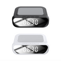 2-in-1 Minimalist Desk Phone Holder with Digital Alarm Clock & 15W Wireless Charger